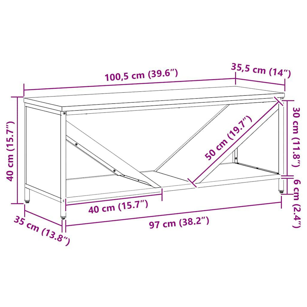 Brennholzregal mit Holzplatte Weiß 100,5 × 35,5 × 40 cm, Ansicht 12