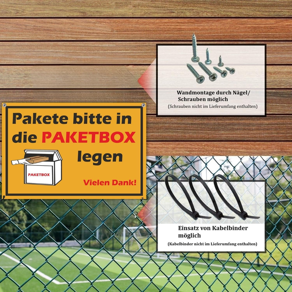 Paketbox-Schild PVC 30 × 20 cm – Ansicht 4 von 6