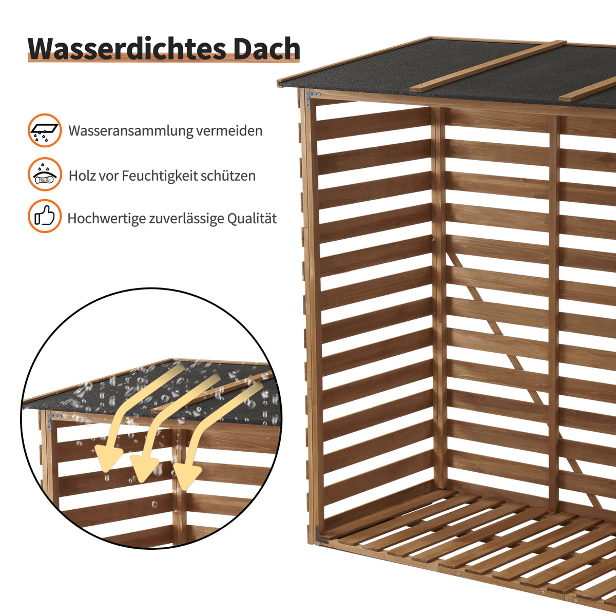 Kaminholzregal Holz XXL 90 × 185 × 186 cm, Ansicht 3