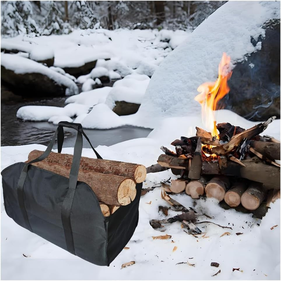 Kaminholztasche groß Schwarz – Ansicht 3 von 8