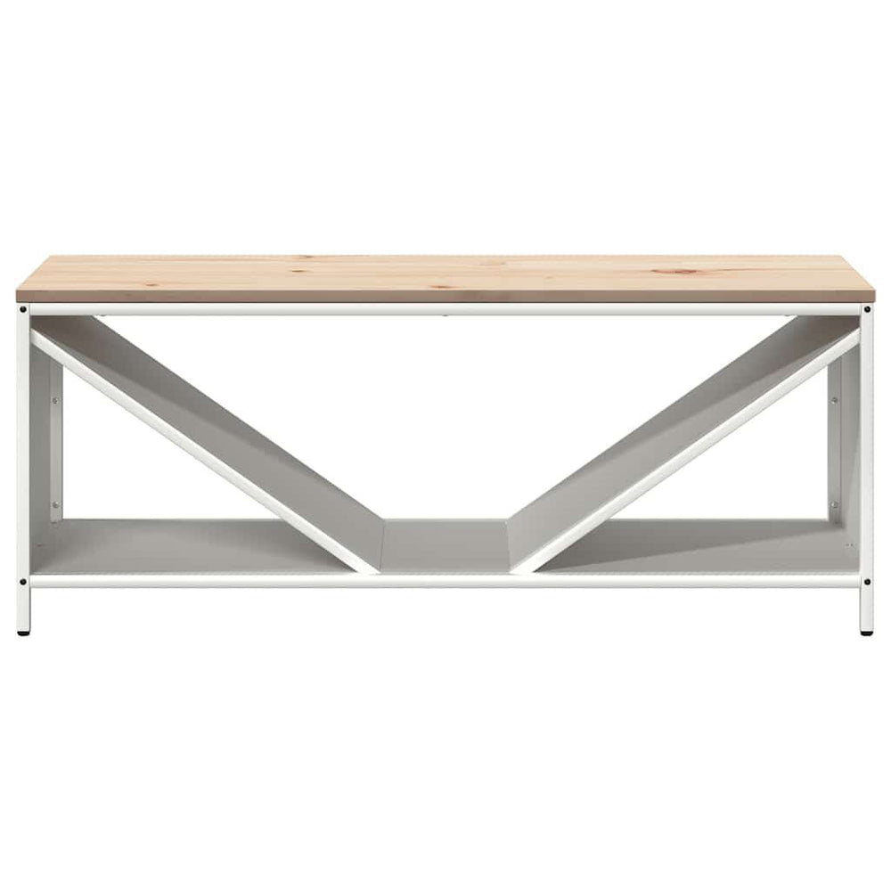 Brennholzregal mit Holzplatte Weiß 100,5 × 35,5 × 40 cm, Ansicht 6