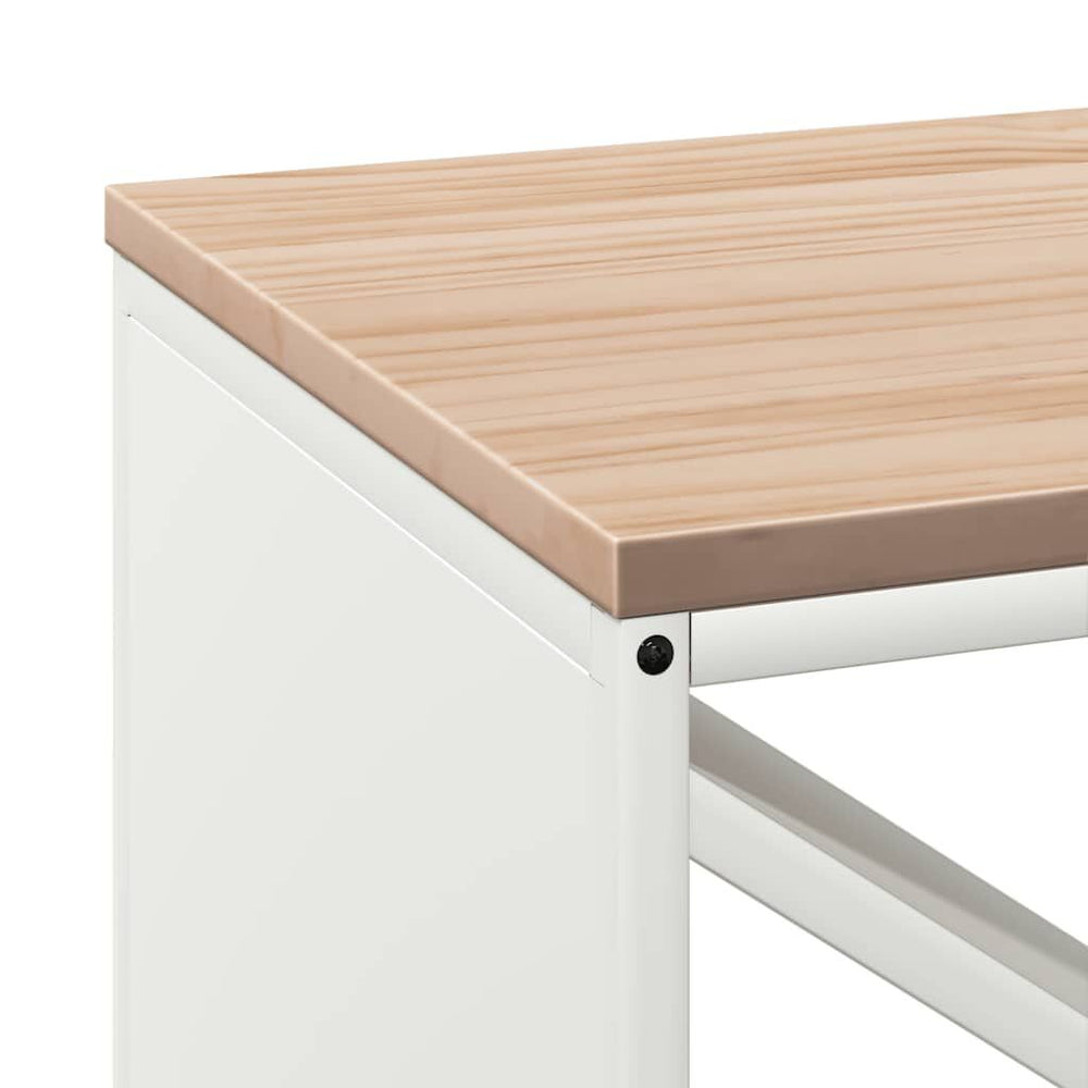 Brennholzregal mit Holzplatte Weiß 100,5 × 35,5 × 40 cm, Ansicht 8