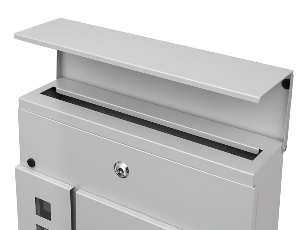 Wandbriefkasten Grau oder Schwarz mit Zeitungsfach, Ansicht 16