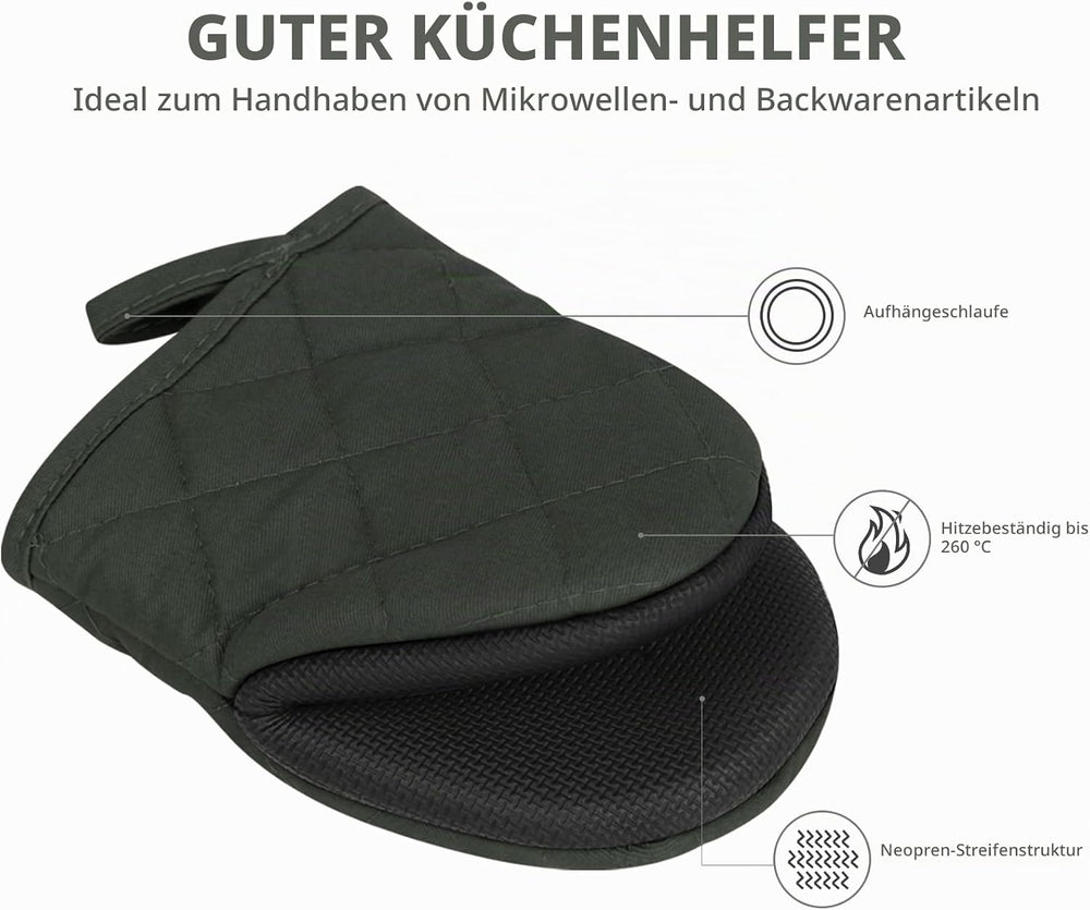 Ofenhandschuhe hitzebeständig bis 260 °C Grau – Ansicht 4 von 7