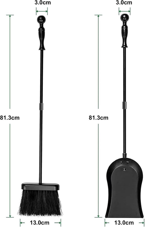 Ascheschaufel und Kaminbesen lang 81 cm – Ansicht 2 von 6