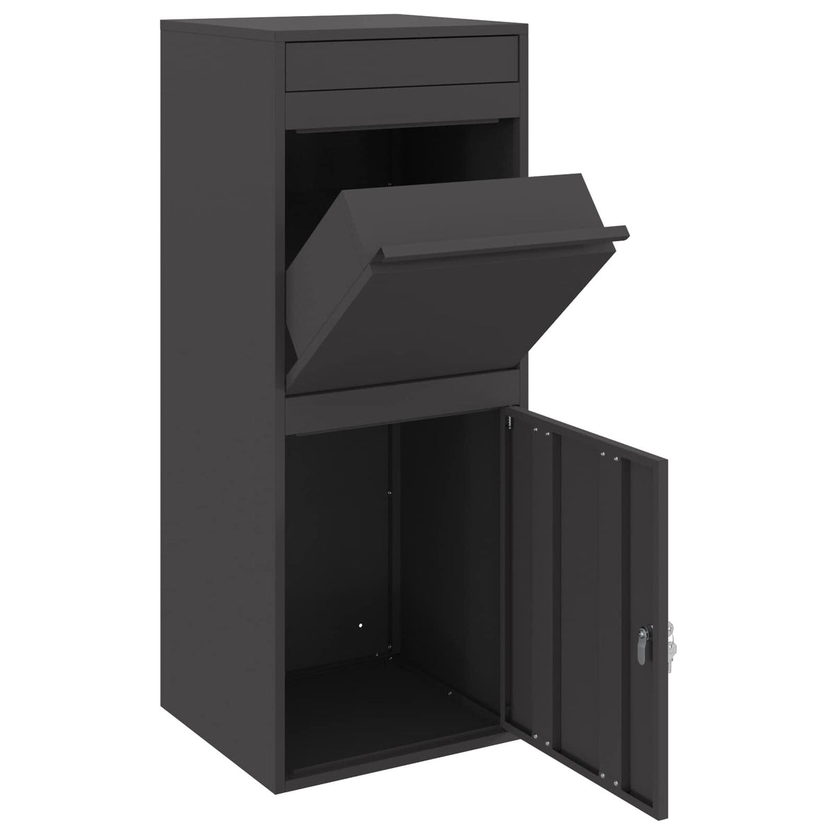 Paketbriefkasten Schwarz 103 cm, Ansicht 4