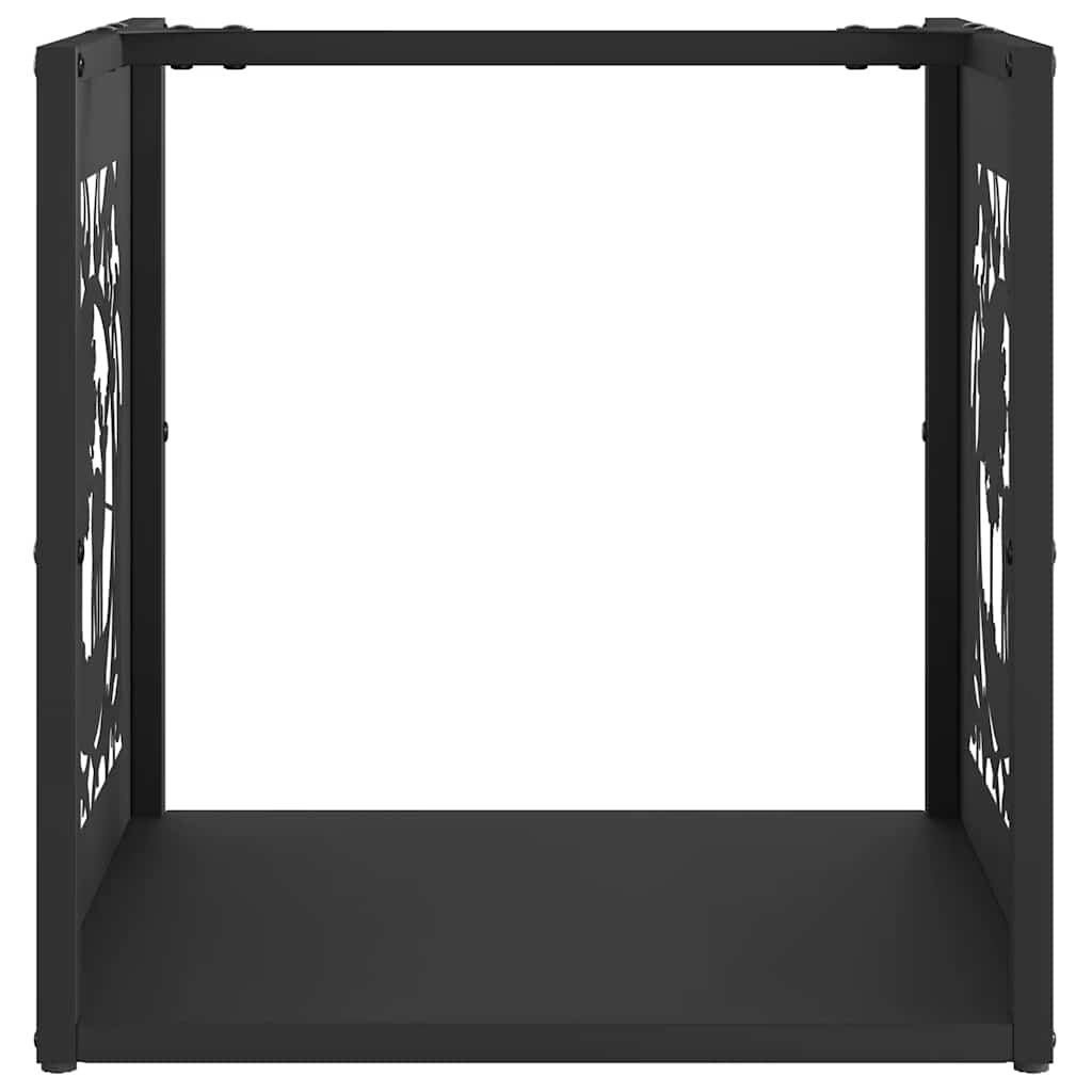 Brennholzregal Schwarz 40 × 40 × 40 cm, Ansicht 5