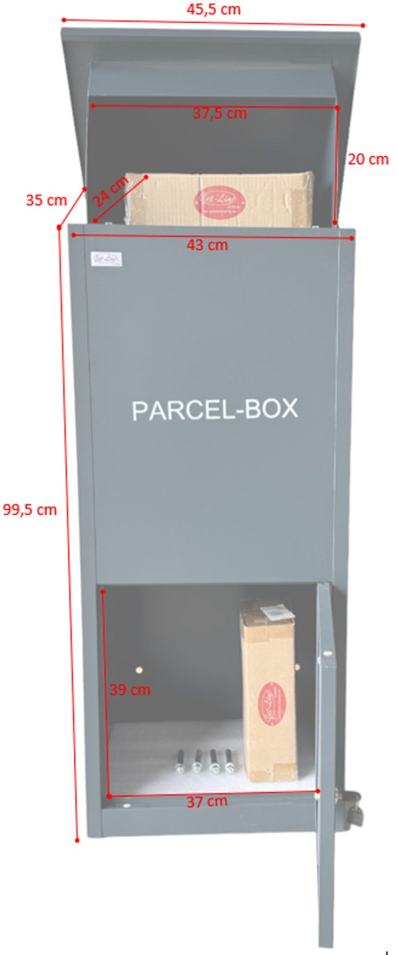 Paketbriefkasten XXL Rot – Ansicht 7 von 11