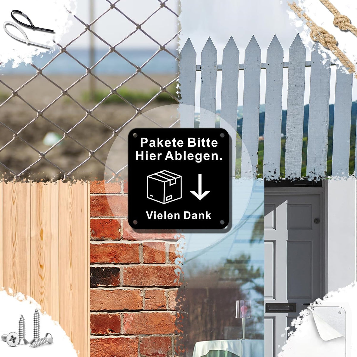 Paketbox-Schild Aluminium 10 × 10 cm – Ansicht 5 von 9