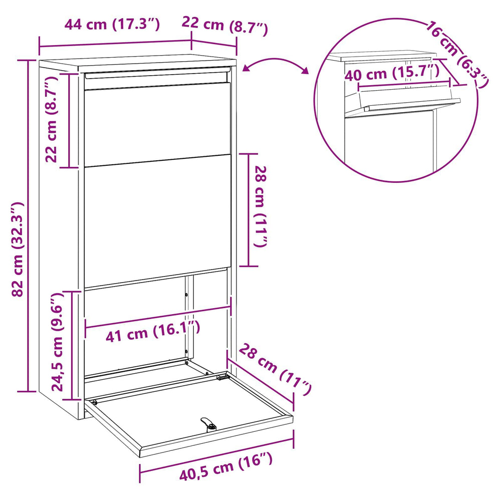 Paketbriefkasten Rostoptik 82 cm – Ansicht 13 von 14