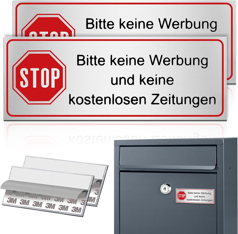 Keine-Werbung-Schild Aluminium 2er-Set