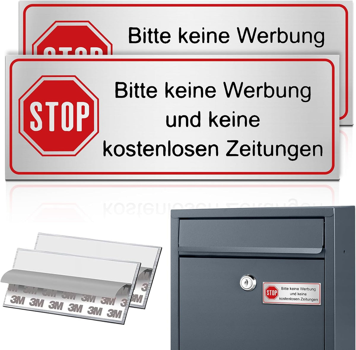 Keine-Werbung-Schild Aluminium 2er-Set