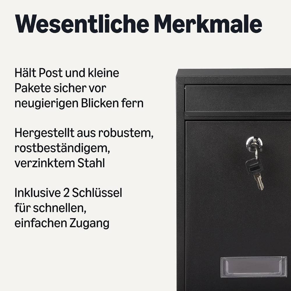 Wandbriefkasten Schwarz klein – Ansicht 2 von 5