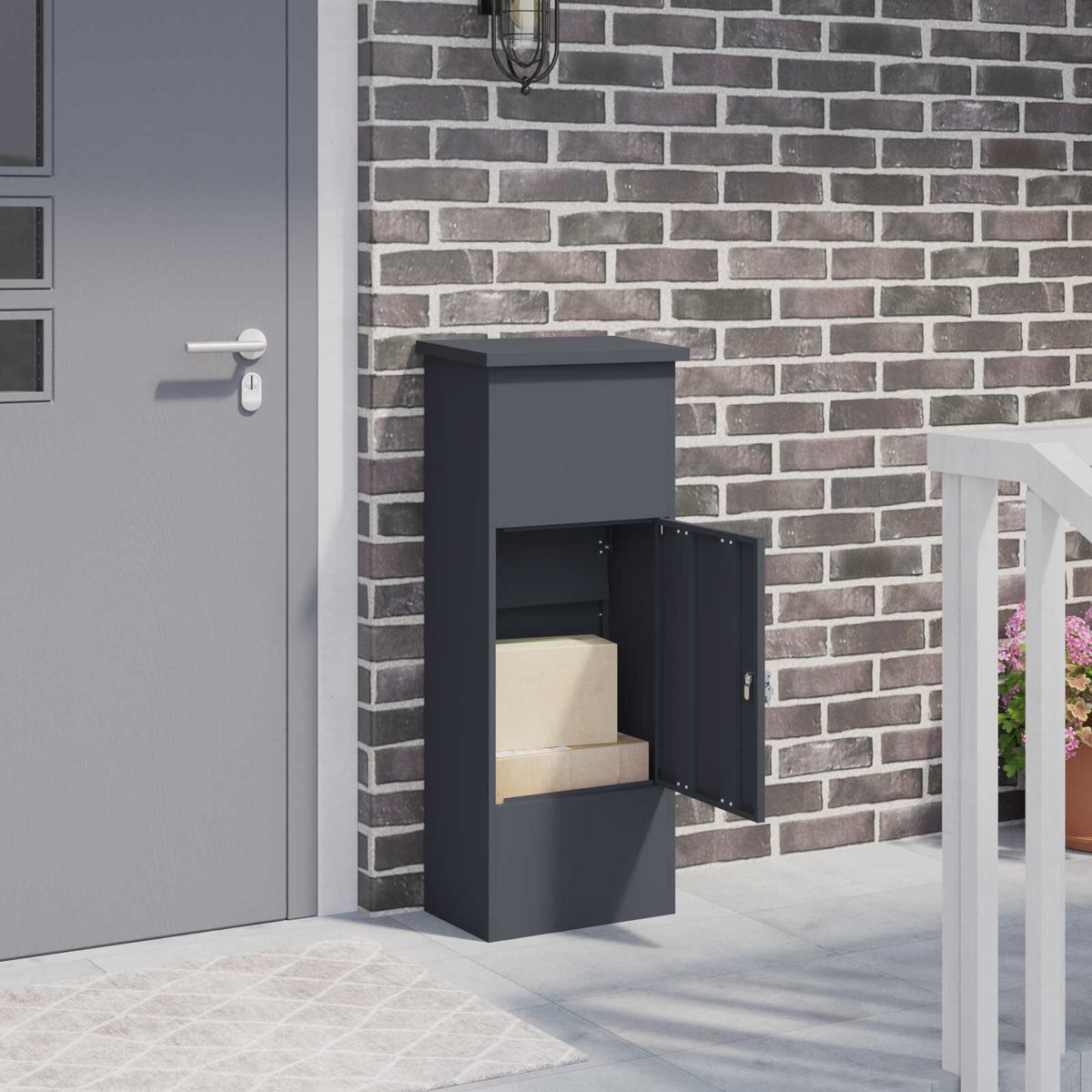 Paketbriefkasten Anthrazit 110,5 cm – Ansicht 2 von 14