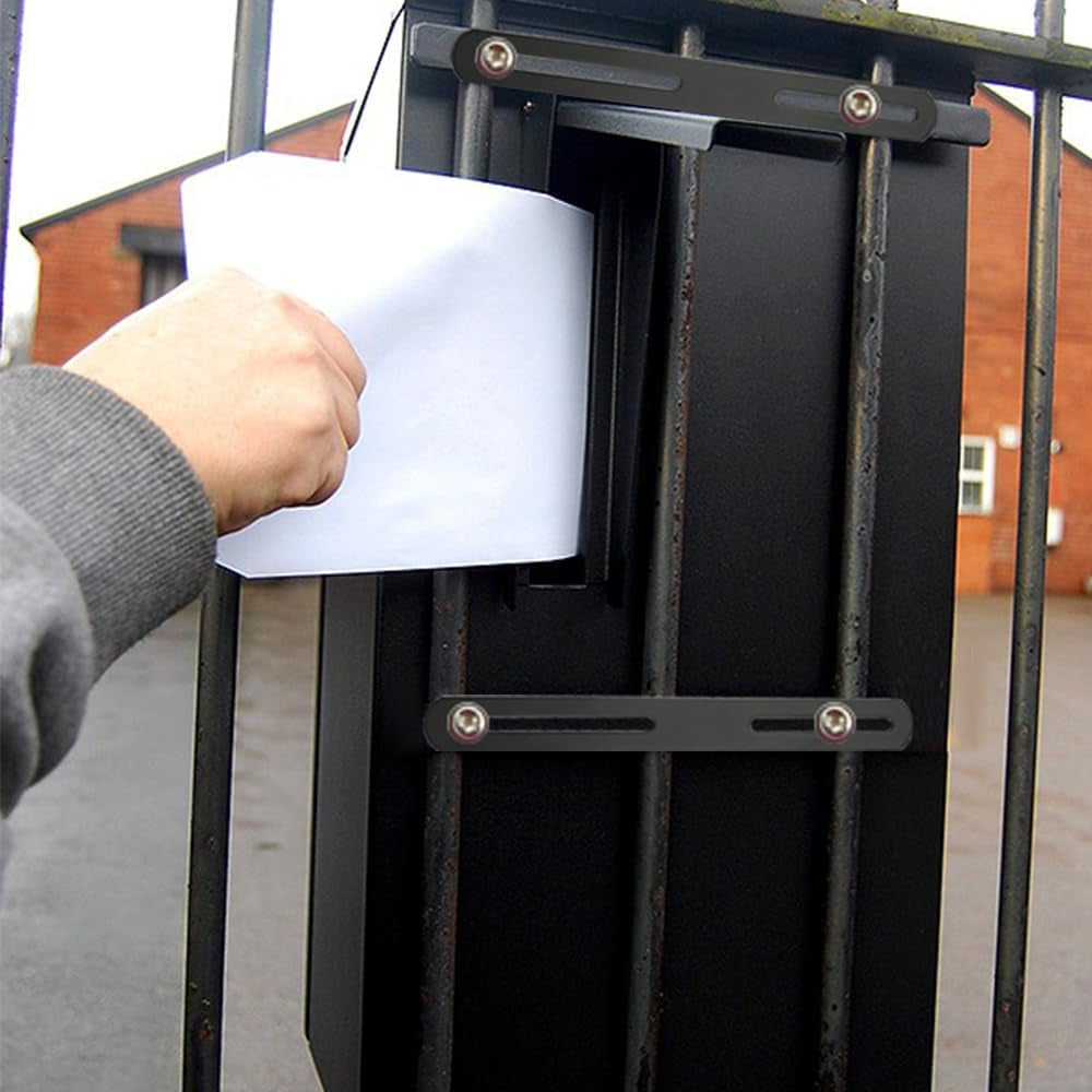 Zaunbefestigung Briefkasten 220 mm Schwarz, Ansicht 5