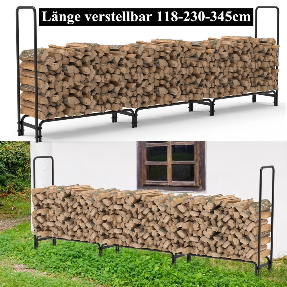 Brennholzregal Eisen Schwarz, Ansicht 14