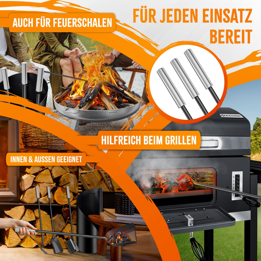 Kaminbesteck 4-teilig mit Ständer – Ansicht 8 von 8