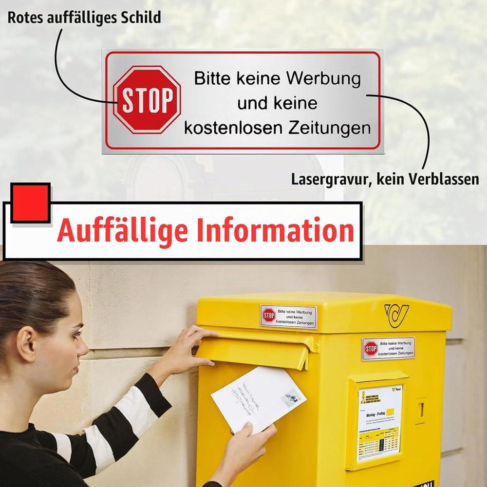 Keine-Werbung-Schild Aluminium 2er-Set, Ansicht 3