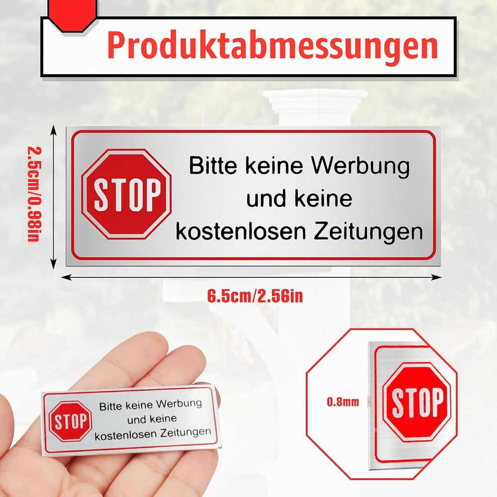 Keine-Werbung-Schild Aluminium 2er-Set, Ansicht 2