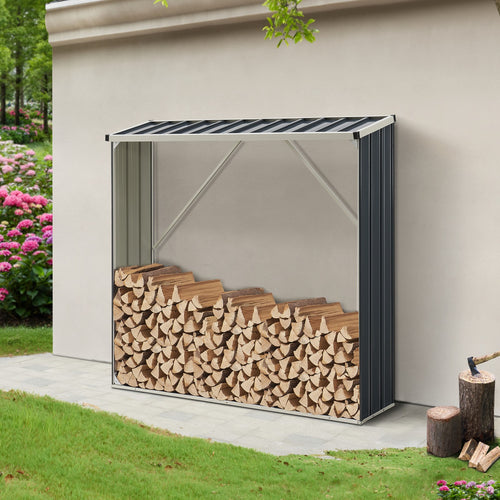 Brennholzlager Kalmar Anthrazit 158 × 47 × 152 cm