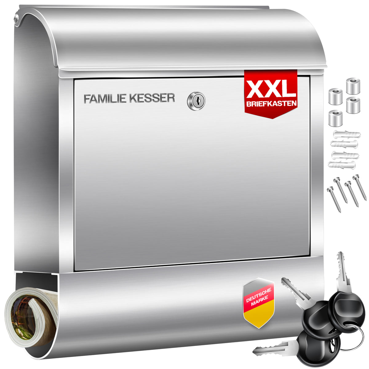 Wandbriefkasten KESSER XXL Edelstahl, Ansicht 17