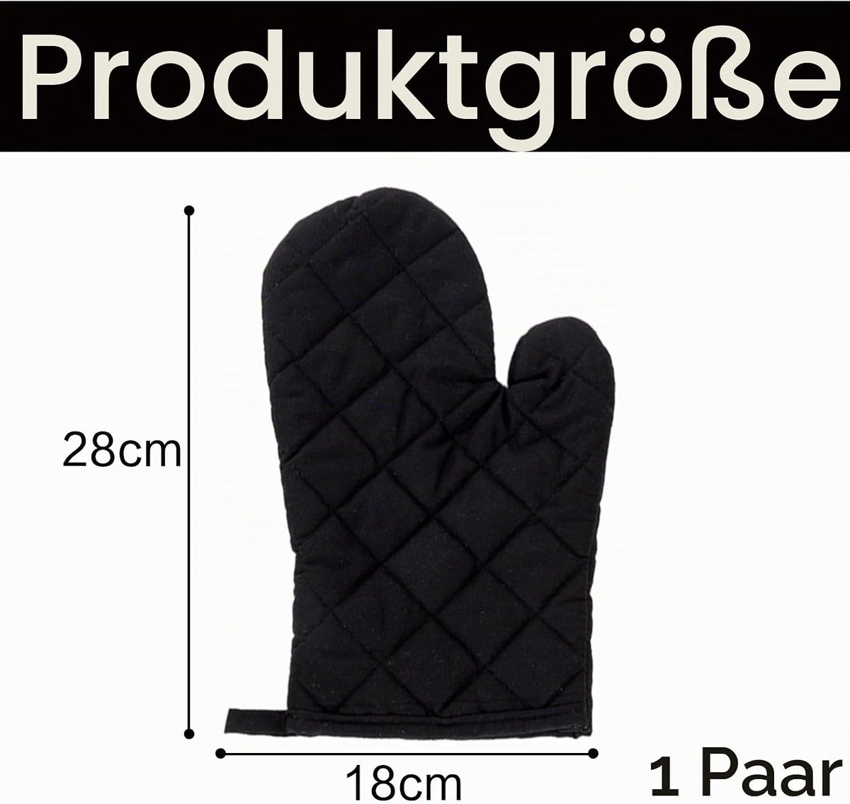 Ofenhandschuhe hitzebeständig Schwarz – Ansicht 2 von 7