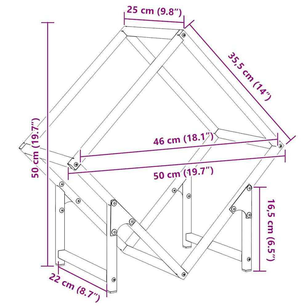 Brennholzregal innen Olivgrün – Ansicht 11 von 11