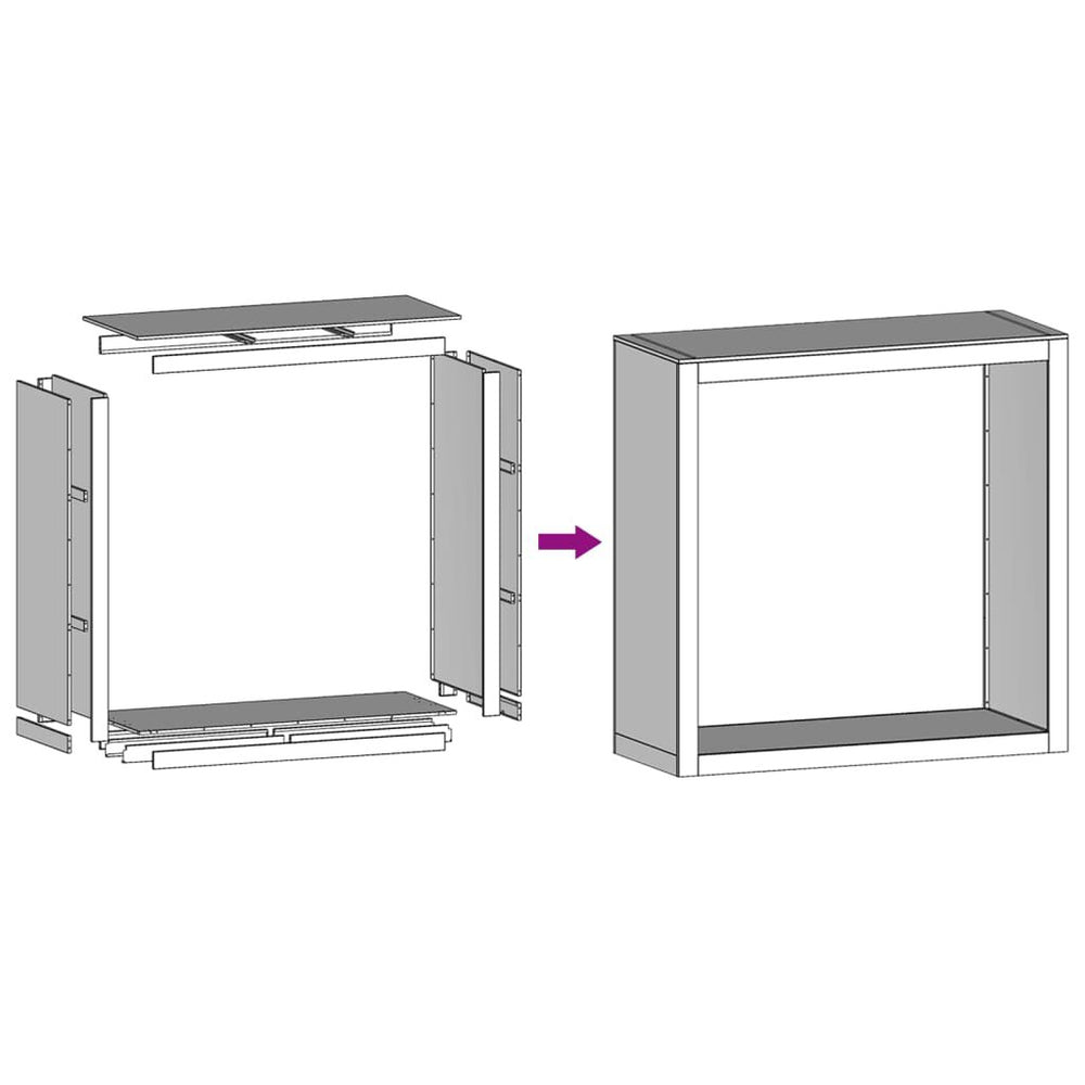 Brennholzregal Edelstahl 100 × 40 × 100 cm, Ansicht 8
