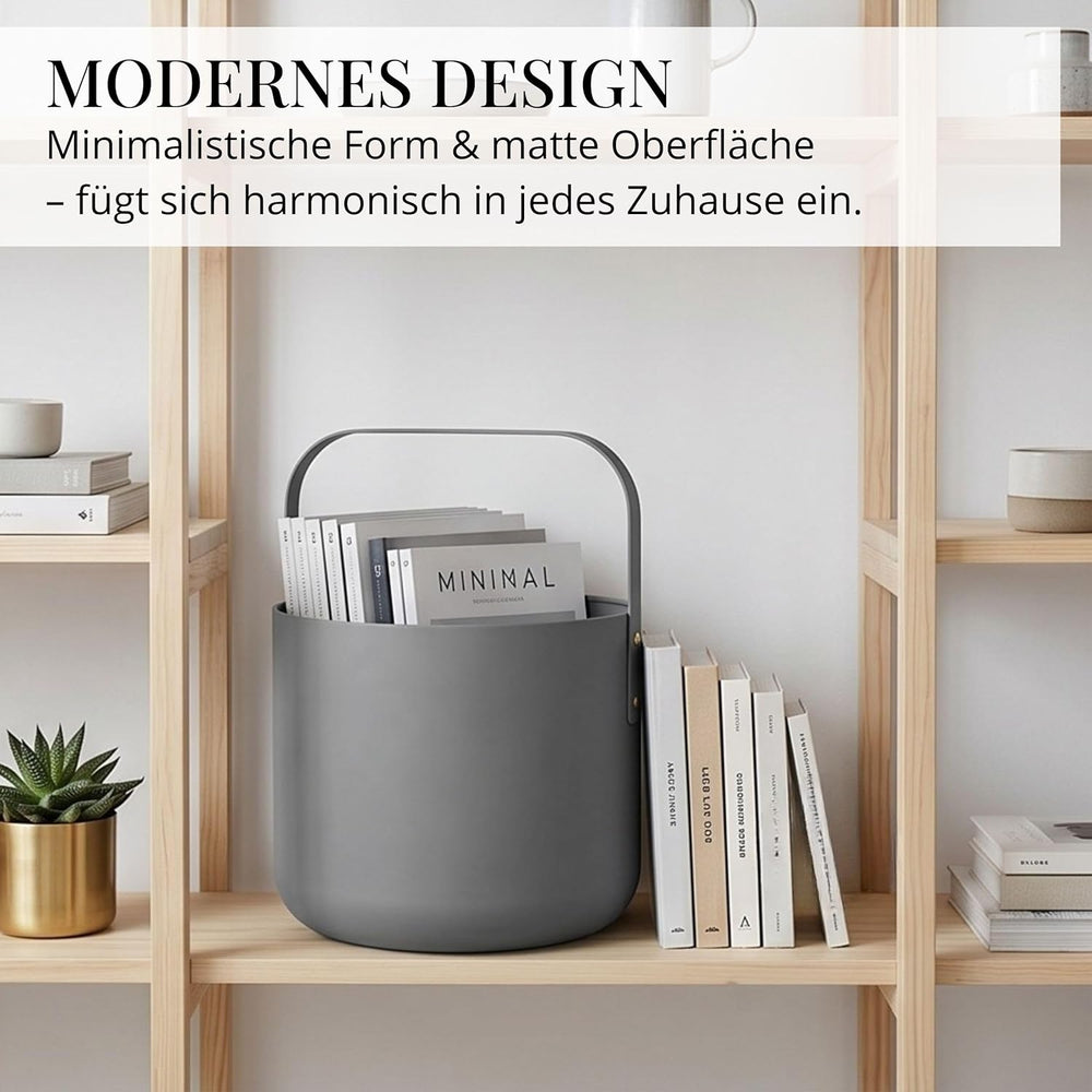 Kaminholzkorb Metall Grau modern – Ansicht 6 von 7