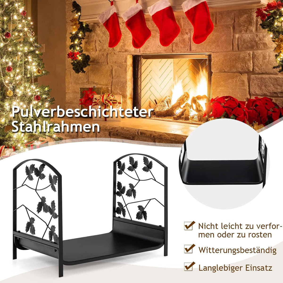 Kaminholzhalter Metall innen und außen – Ansicht 4 von 9
