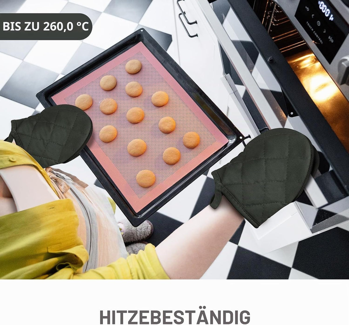 Ofenhandschuhe hitzebeständig bis 260 °C Grau – Ansicht 2 von 7