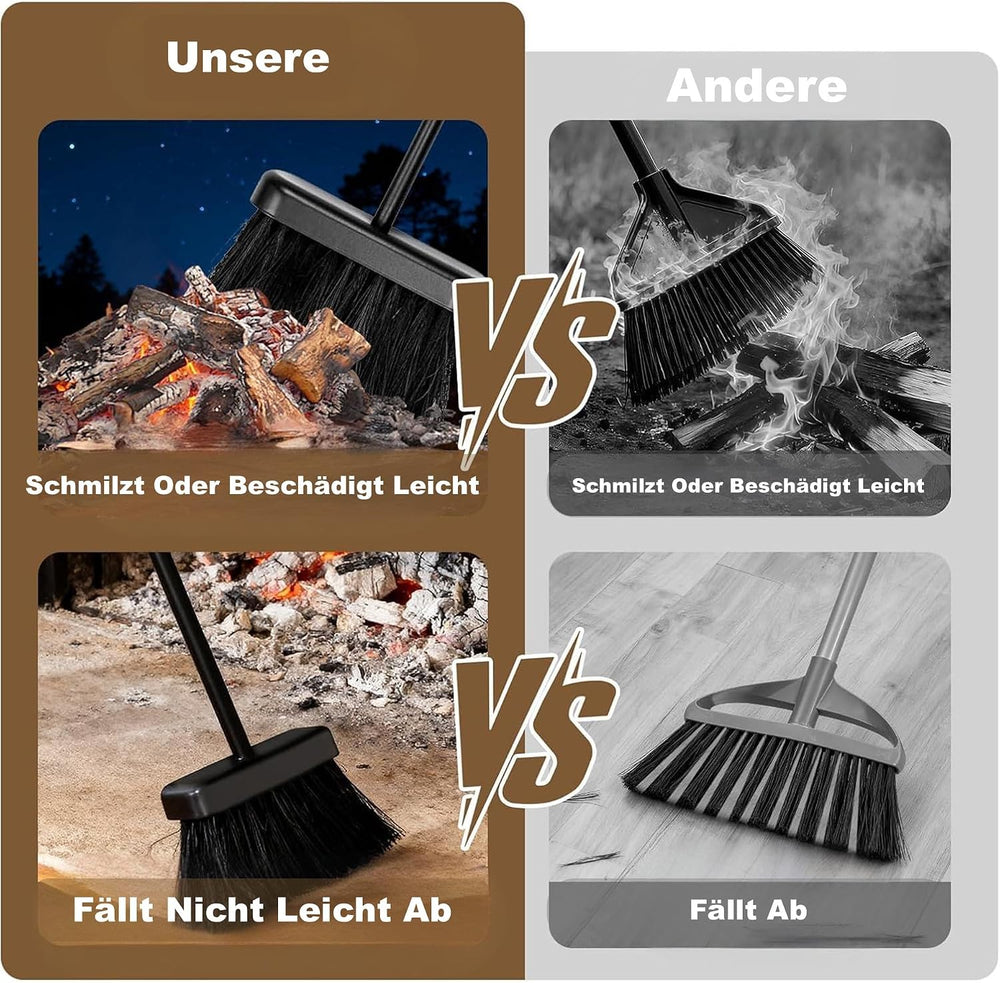 Ascheschaufel und Kaminbesen lang 81 cm – Ansicht 4 von 6
