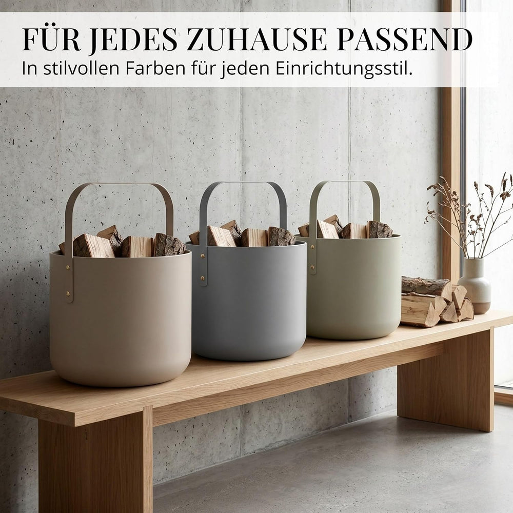 Kaminholzkorb Metall Grau modern – Ansicht 7 von 7