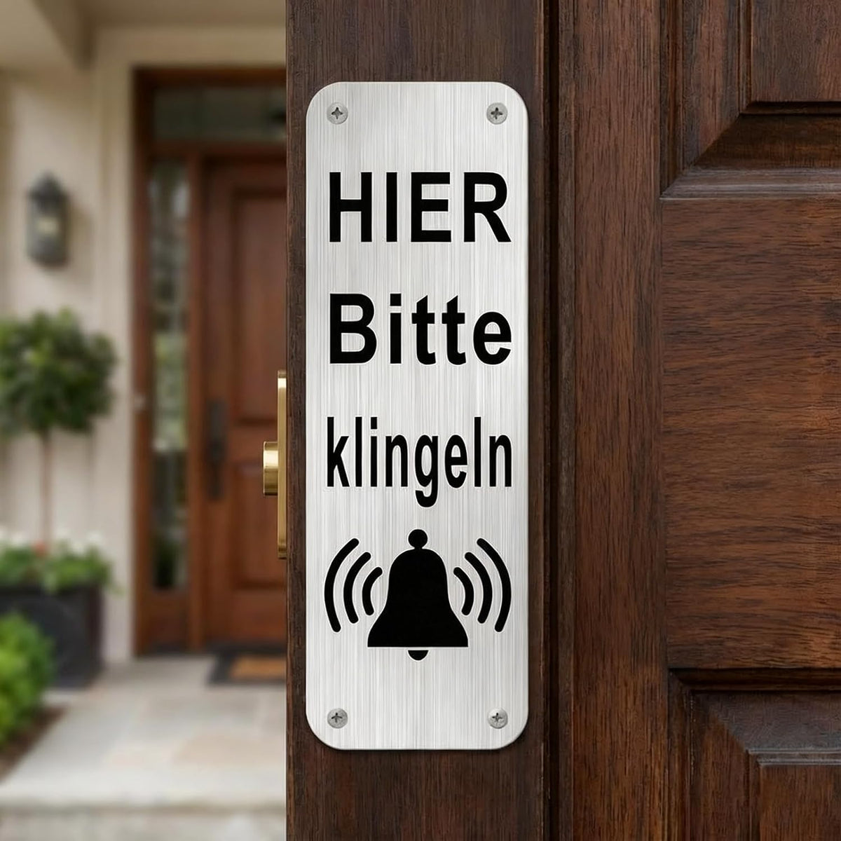 Klingelschild „Hier bitte klingeln“ 15 × 5 cm, Ansicht 5