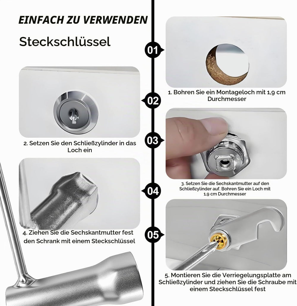 Briefkastenschloss 20 mm 5er-Set, Ansicht 6