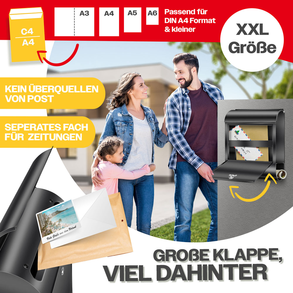 Wandbriefkasten KESSER XXL Edelstahl, Ansicht 12