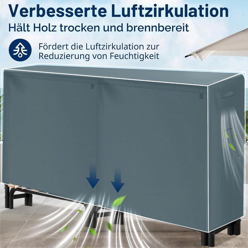 Kaminholzregal außen mit Abdeckung 244 cm – Ansicht 6 von 10