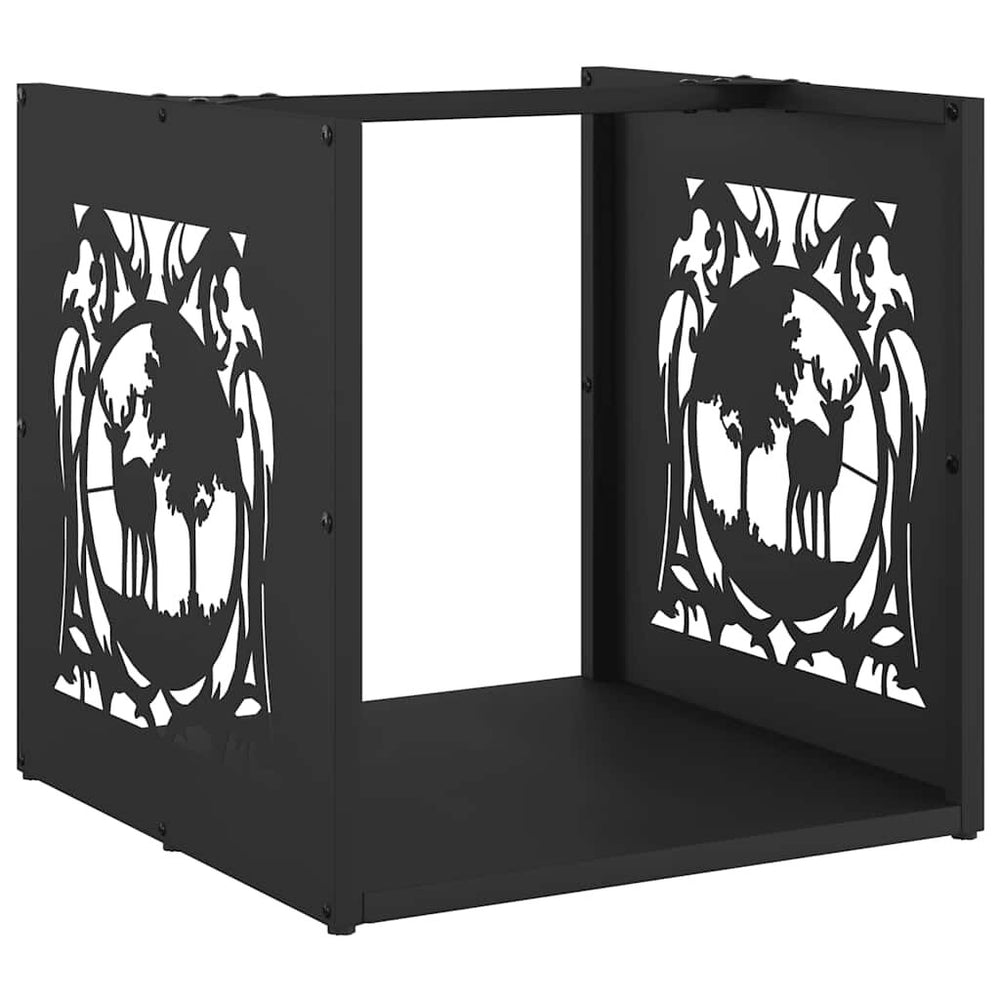 Brennholzregal Schwarz 40 × 40 × 40 cm