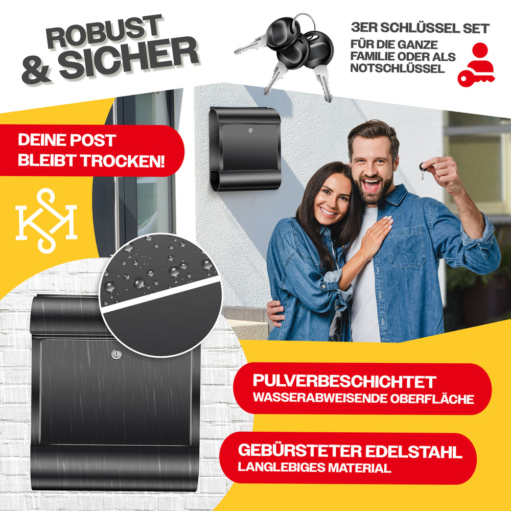 Wandbriefkasten KESSER XXL Edelstahl, Ansicht 13