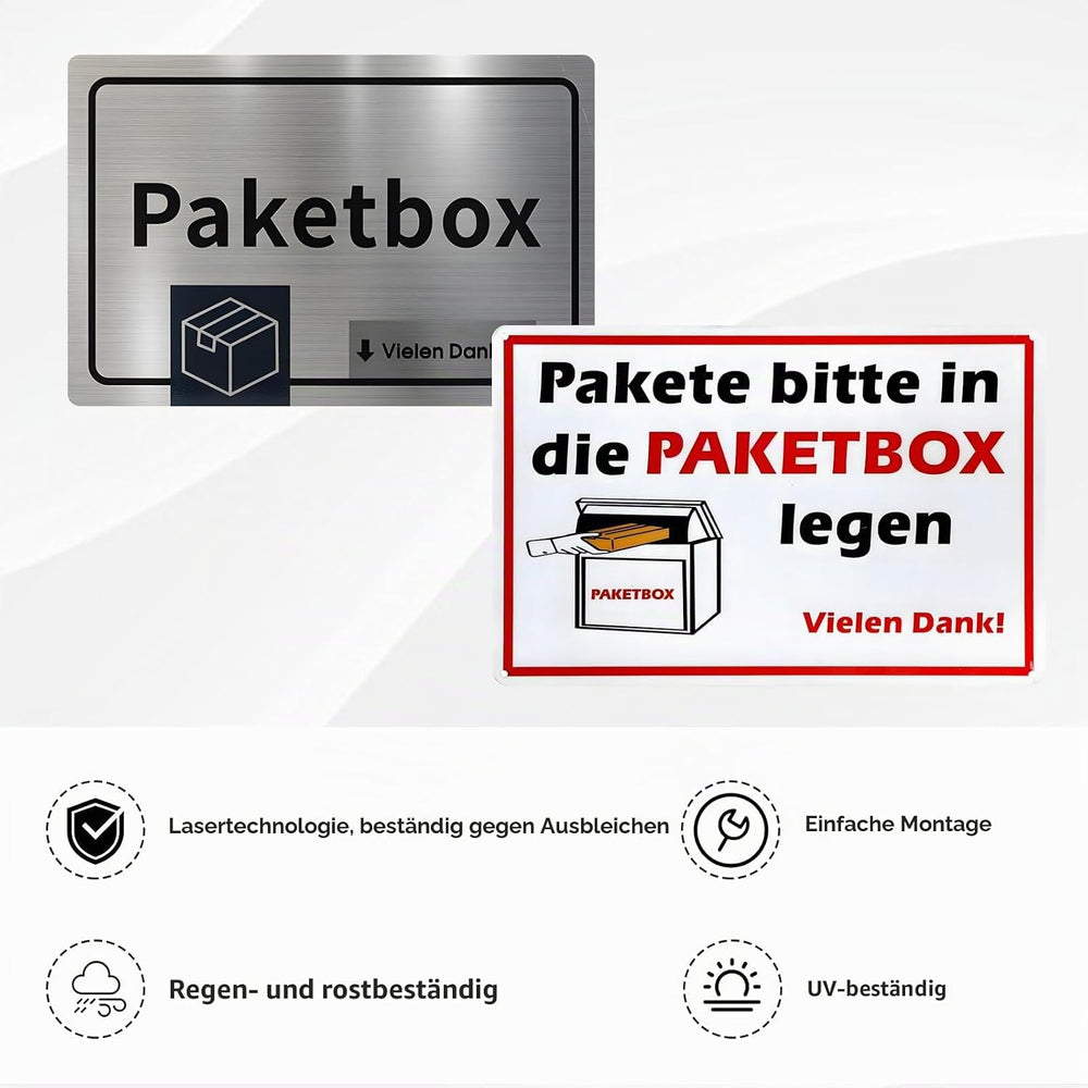 Paketbox-Schild Aluminium 2er-Set – Ansicht 2 von 7