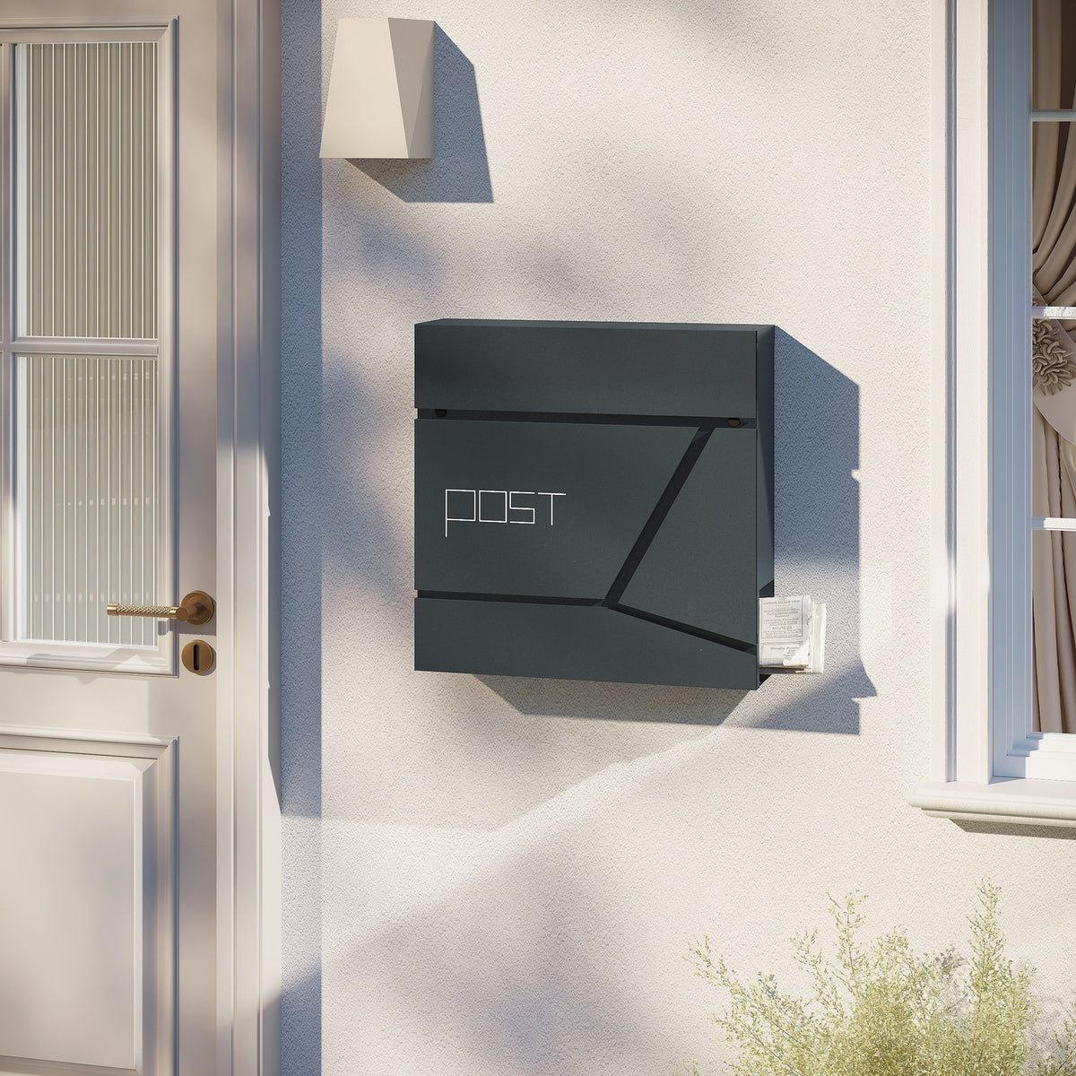 Wandbriefkasten mit Zeitungsrolle – Ansicht 1 von 16