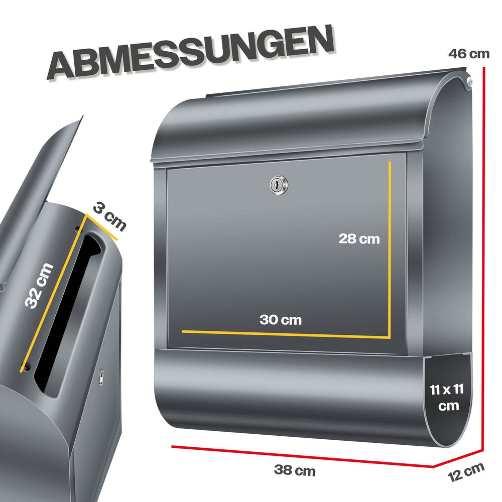 Wandbriefkasten KESSER XXL Edelstahl, Ansicht 8