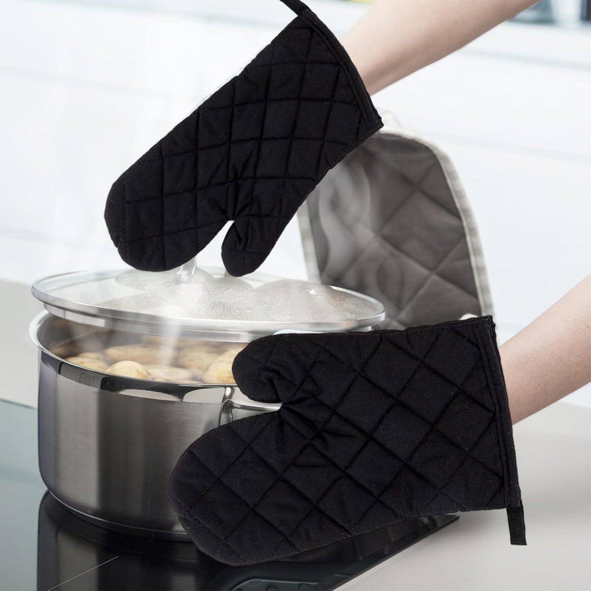 Ofenhandschuhe hitzebeständig Schwarz – Ansicht 5 von 7
