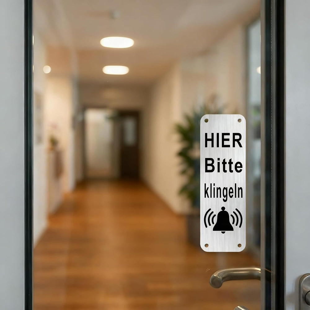 Klingelschild „Hier bitte klingeln“ 15 × 5 cm, Ansicht 6