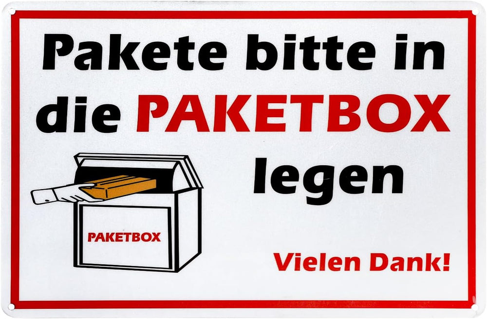 Paketbox-Schild 20 × 30 cm – Ansicht 1 von 7