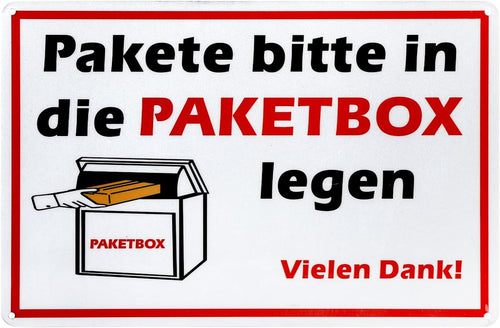 Paketbox-Schild 20 × 30 cm – Ansicht 1 von 7