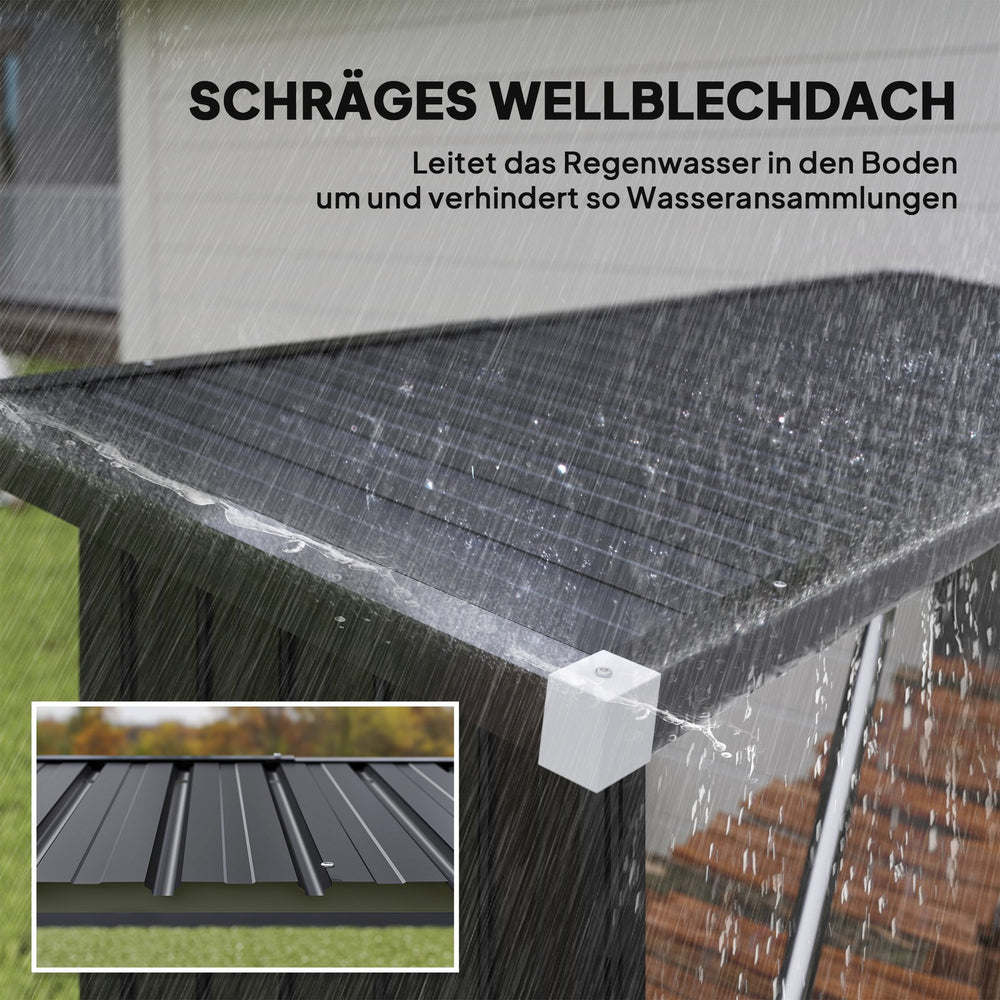 Brennholzschuppen Dunkelgrau 66,5 cm tief, Ansicht 8