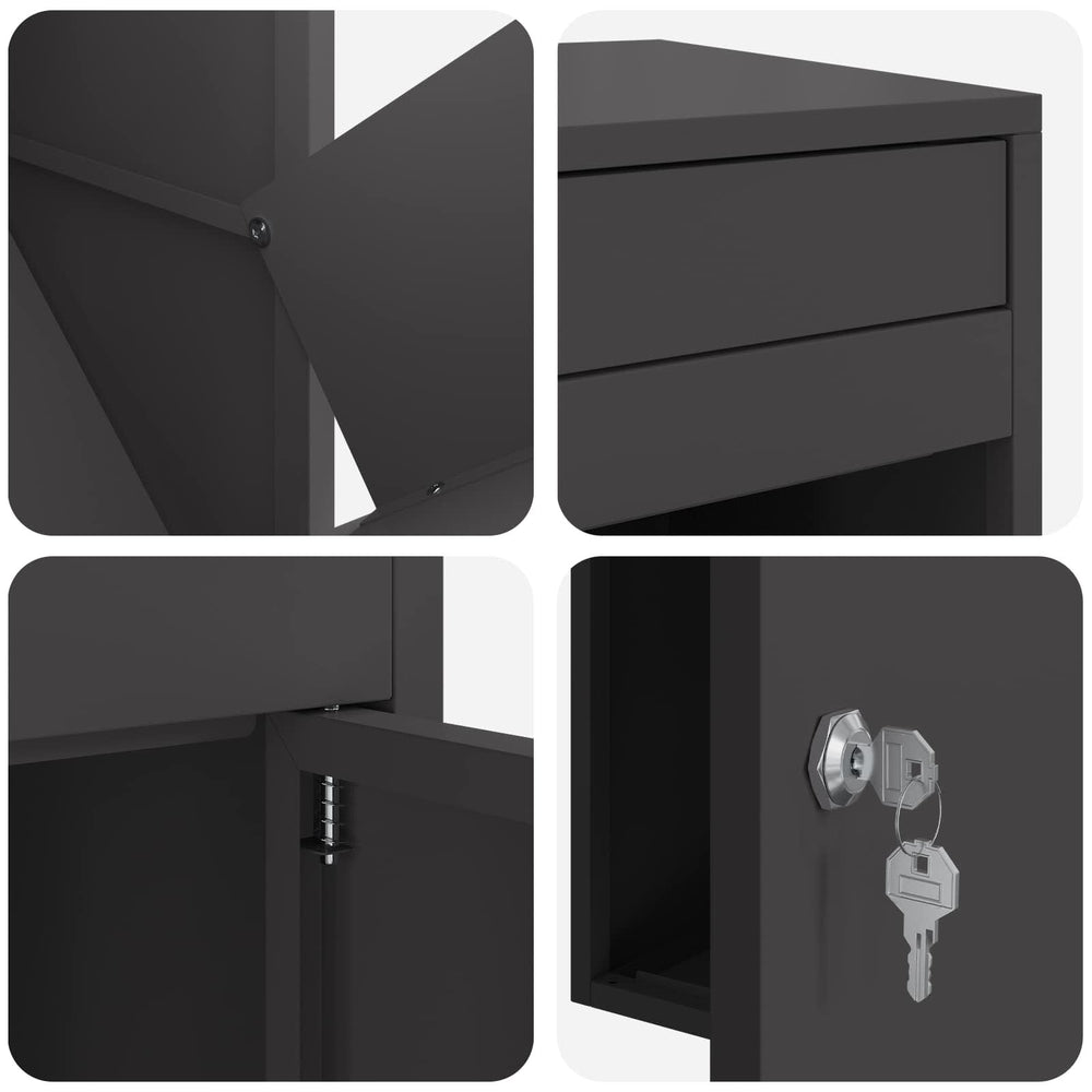 Paketbriefkasten Schwarz 103 cm, Ansicht 8