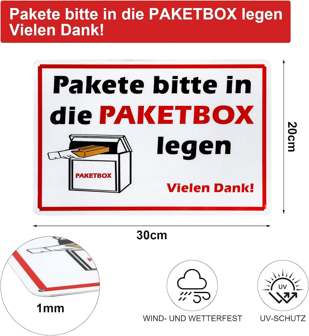 Paketbox-Schild 20 × 30 cm – Ansicht 4 von 7