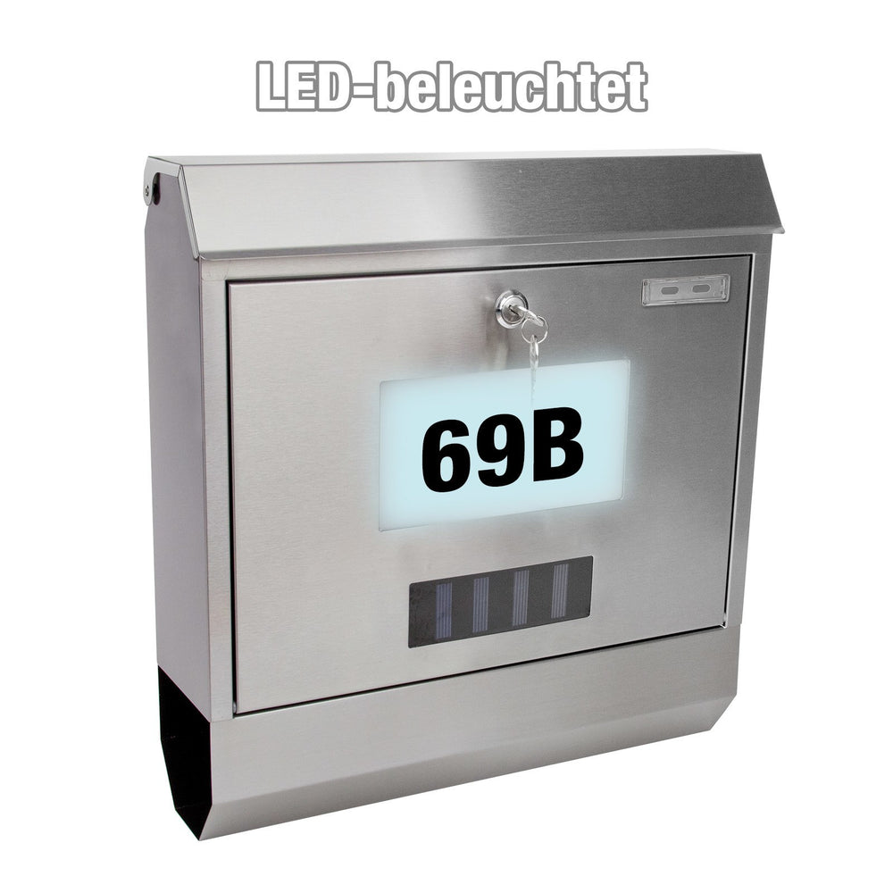 Wandbriefkasten Solar Edelstahldesign, Ansicht 2